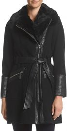 Kate Mid-Length Belted Wool Assymetric Zip Front Coat at Amazon