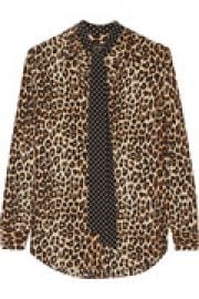 Kate Moss Slim Signature leopard-print washed-silk shirt at The Outnet