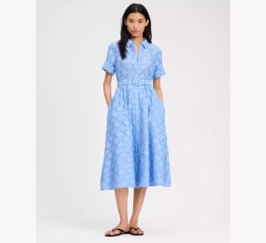 Kate Spade Belted Midi Shirt Dress in Diamond Blue at Kate Spade