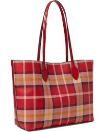 Kate Spade Bleecker Museum Plaid Printed PVC Large Tote at Zappos