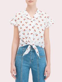 Kate Spade Cherry Toss Tie front Top at Kate Spade