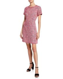 Kate Spade Multi Tweed Short Sleeve Sheath Dress at Neiman Marcus