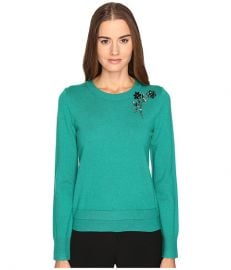 Kate Spade New York Embellished Brooch Sweater Emerald Ring at Zappos