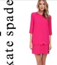Kate Spade Pink Fancy Meeting You Sweetheart Scallop Demi Shift Dress Sz 6 eBay at eBay