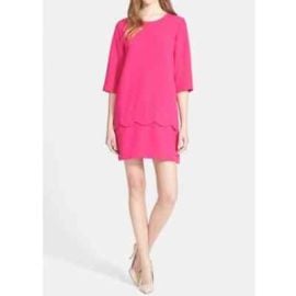 Kate Spade Pink Fancy Meeting You Sweetheart Scallop Demi Shift Dress Sz 6 eBay at eBay