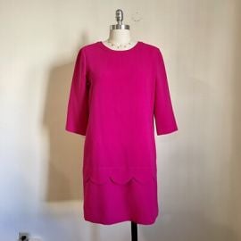 Kate Spade Pink Scalloped 34 Sleeve Shift Dress Size 2 eBay at eBay