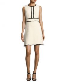 Kate Spade sleeveless scalloped tweed dress at Neiman Marcus