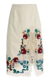 Katharine Embroidered Cotton Midi Skirt By Sea at Moda Operandi