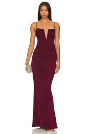 Katie May Erykah Gown In Sangria at Revolve