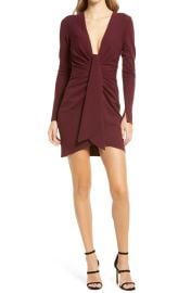 Katie May Next Round Plunge Neck Long Sleeve Minidress at Nordstrom