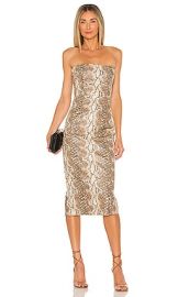 Katie May Vixen Dress in Camel Snake at Revolve