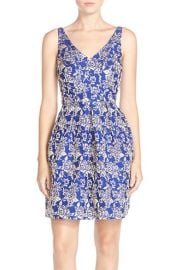 Kayaand Sloane Metallic Jacquard Fit and FlareDress at Nordstrom