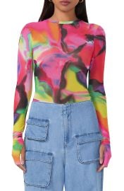 Kaylee Print Mesh Top at Nordstrom