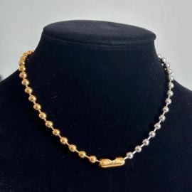 KeachainsJewelry at Etsy Mixed Metal Ball Chain Choker Necklace at Etsy