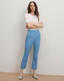 Kean Slim-Leg Cropped Pant in Blue Jasper at Veronica Beard