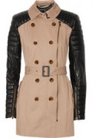 Keanu quilted faux leather and cotton trench coat at The Outnet