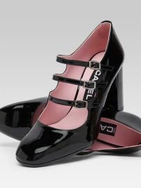 Keel Escarpins babies cuir verni noir at Carel