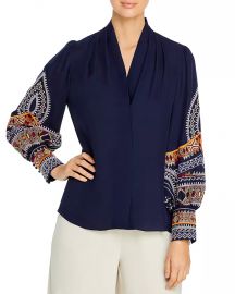 Keely Embroidered Silk Blouse at Bloomingdales