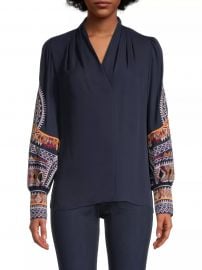 Keely Embroidered-Sleeve Blouse at Saks Fifth Avenue