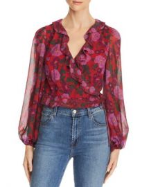 Keepsake Waves Cropped Floral-Print Wrap Blouse Women - Bloomingdale s at Bloomingdales