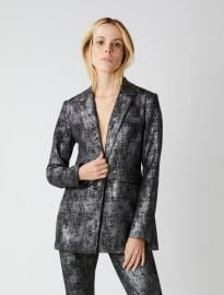 Keily Metallic Foil Structured Blazer - at BCBGMAXAZRIA