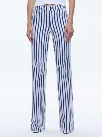 Keira Mid Rise 70s Bootcut Jean In Admiral Stripe Indigo Alice And Olivia at Alice + Olivia