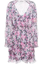 Kelby shirred floral-print silk-georgette mini dress at The Outnet