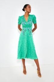 Kelly Green Lea Dress Saloni Tuckernuck at Tuckernuck