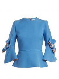 Kemi bow-detail bonded-crepe top at Matches