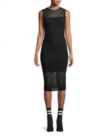 Kendall   Kylie Mesh Sleeveless Body-Con Midi Dress   Neiman Marcus at Neiman Marcus