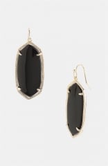 Kendra Scott Elle Boxed Small Oval Earrings in black at Nordstrom