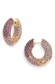 Kendra Scott Mikki Pav Crystal Hoop Earrings at Nordstrom