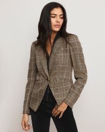 Kendryn Embellished Dickey Jacket in Black Plaid at Veronica Beard