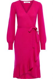 Kennedy Ruffled Wool and Cashmere-Blend Wrap Dress by Diane von Furstenberg at The Outnet