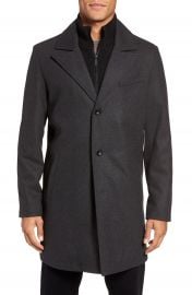 Kenneth Cole New York Bib Inset Wool Blend Coat at Nordstrom