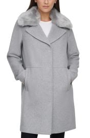 Kenneth Cole Wool Blend Coat with Removable Faux Fur Collar at Nordstrom Rack