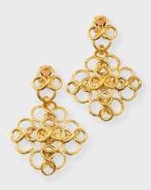 Kenneth Jay Lane 22k Yellow Gold Fancy Swiss Clip On Drop Earrings at Neiman Marcus