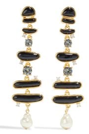 Kenneth Jay Lane Gold tone crystal pearl and resin earrings at The Outnet