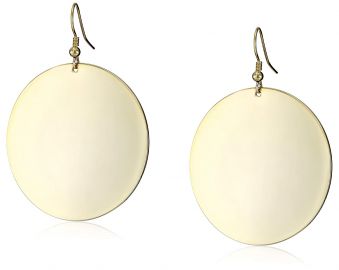 Kenneth Jay Lane Polished Gold Disc Earrings at Amazon