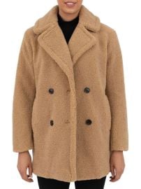 Kensie Faux Fur Double Breasted Teddy Coat on SALE at Saks Off 5th