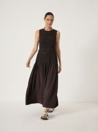 Kensie Shirred Maxi Dress Dark Brown hush at Hush
