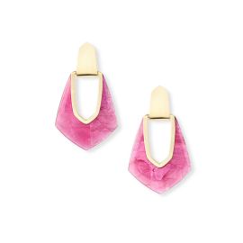 Kensley Earrings in Gold and Azalea Illusion at Kendra Scott