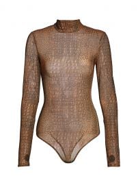 Kenzie Croc-Print Turtleneck Bodysuit by I AM GIA at Saks Fifth Avenue