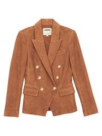 Kenzie Double-Breasted Suede Blazer by LAgence at Saks Fifth Avenue