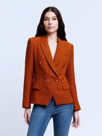 Kenzie Tweed Blazer In Dark Caramel  L39AGENCE at L'Agence