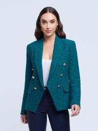 Kenzie Tweed Blazer in Amazon Green ndash at L'AGENCE