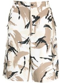 Kenzo Camouflage Cargo Bermuda Shorts White at Farfetch