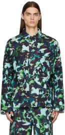 Kenzo Floral Print Cotton Shirt Jacket at Ssense