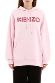 Kenzo Logo Embroidered Hoodie at Cettire