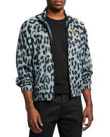 Kenzo Mens Leopard Jacquard Track Jacket at Neiman Marcus